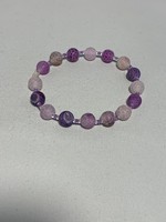 Stretch Bracelet Purple Agate Beads
