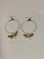 Large Hoop Earrings Golden Dragonfly