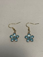 Earrings Pearl Blue Flowers