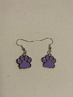 Earrings Purple Paw Prints