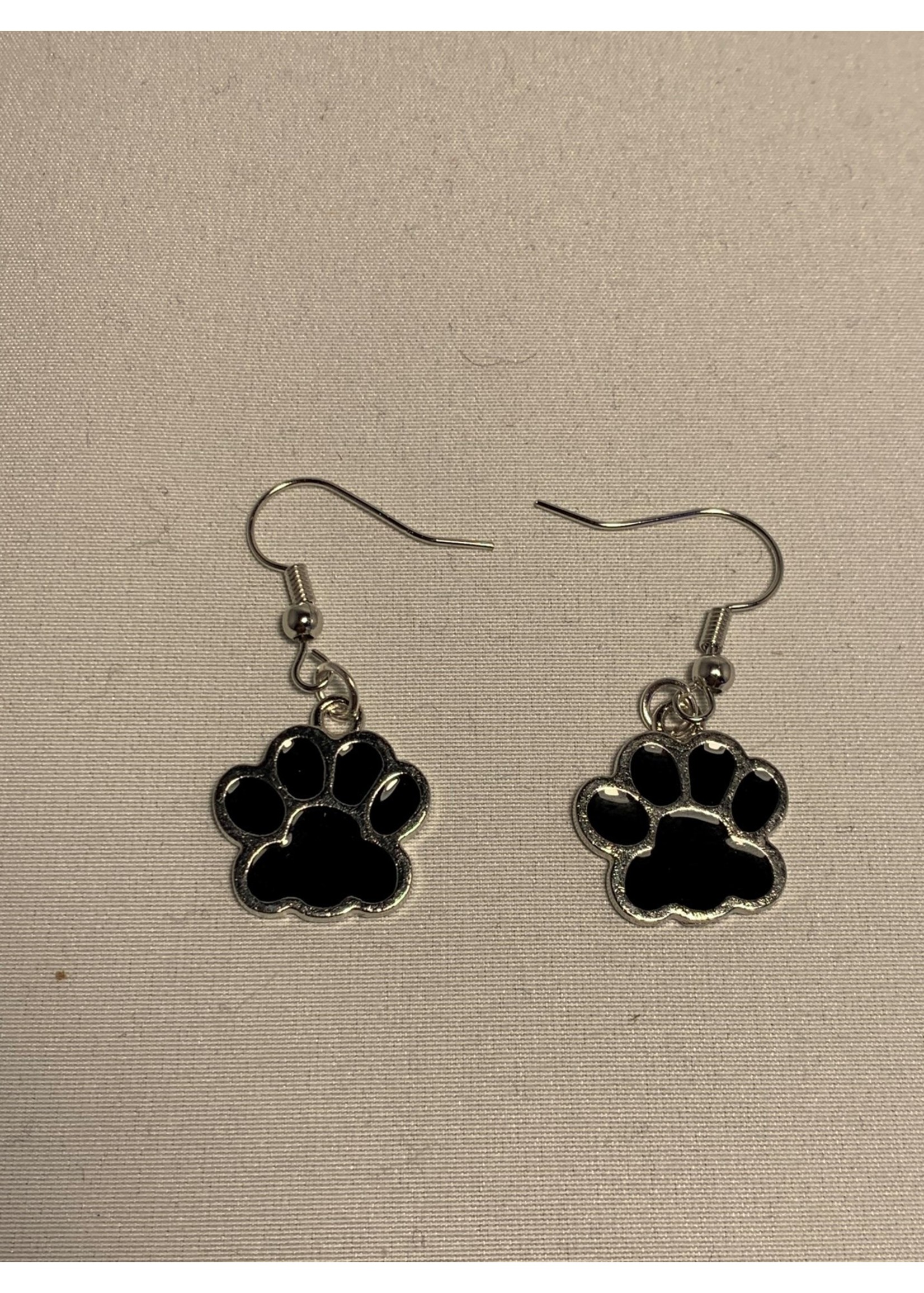 Earrings Black Paw Prints (SOLD)