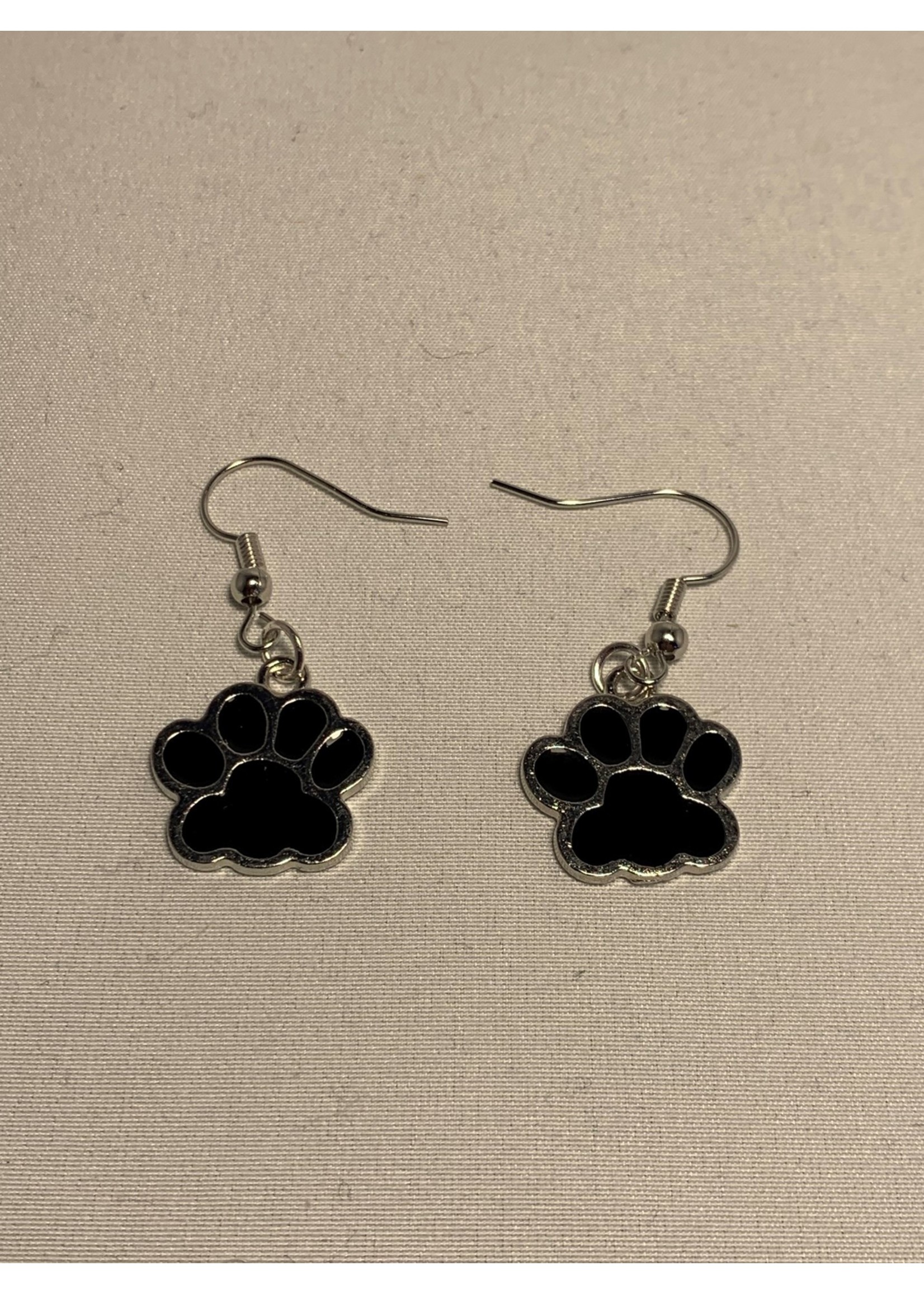 Earrings Black Paw Prints (SOLD)