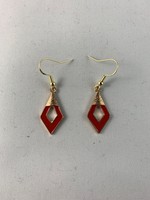 Earrings Red and Gold Diamond