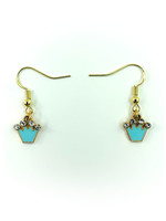 Earrings Blue Crown with Jewels