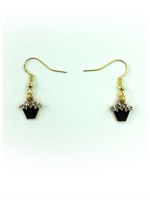 Earrings Black Crown with Jewels