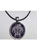 Cabochon Necklace Purple Turtle in Silver Setting