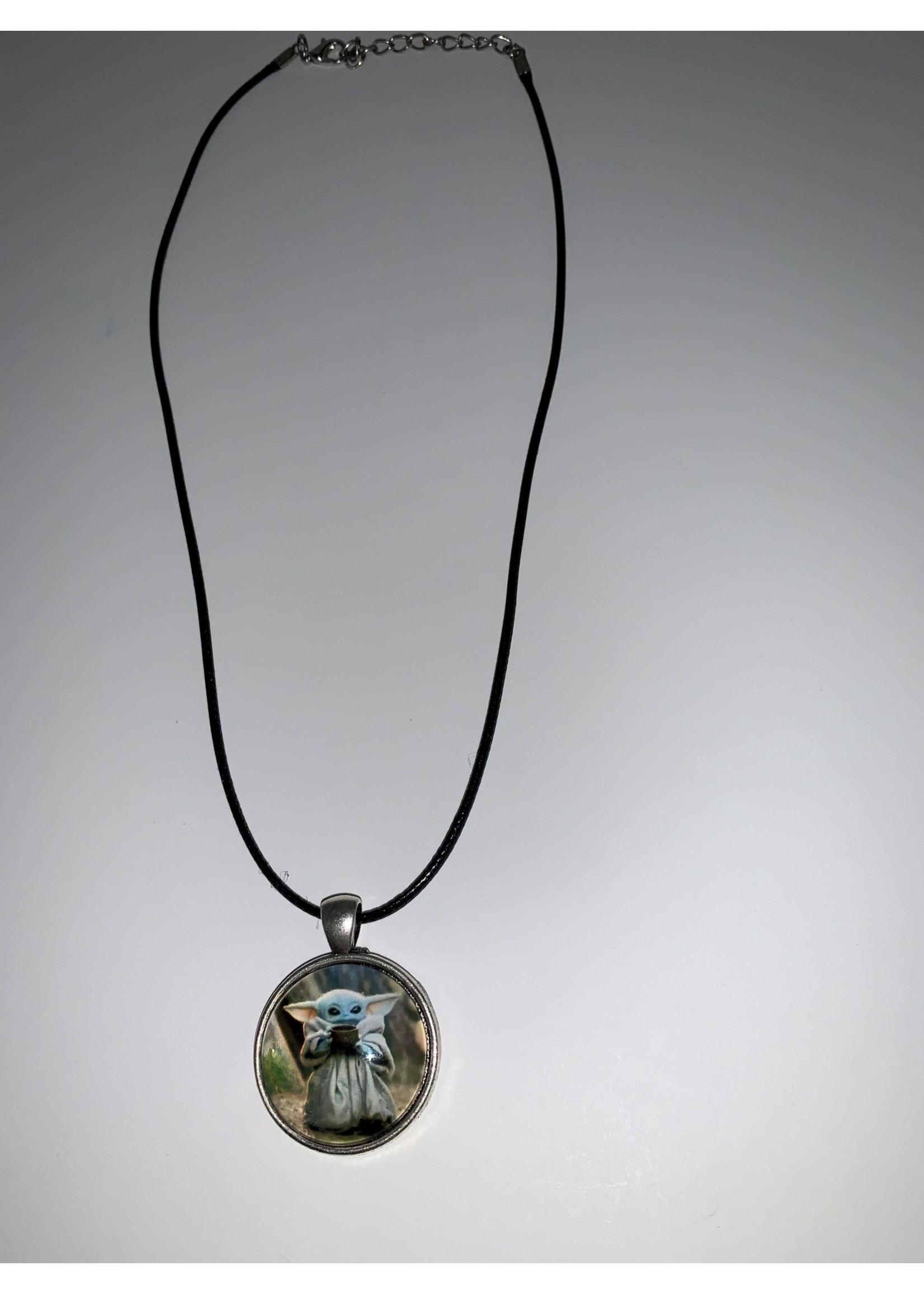 Cabochon Necklace Yoda in Silver Setting (SOLD)