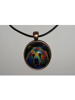 Cabochon Necklace Bear in Copper Settings