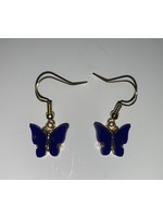 Earrings Dark Blue Butterfly