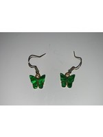 Earrings Green Butterflies