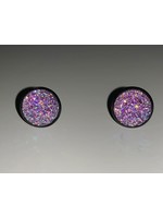 Earrings Small Cabochon Lavender Sparkle