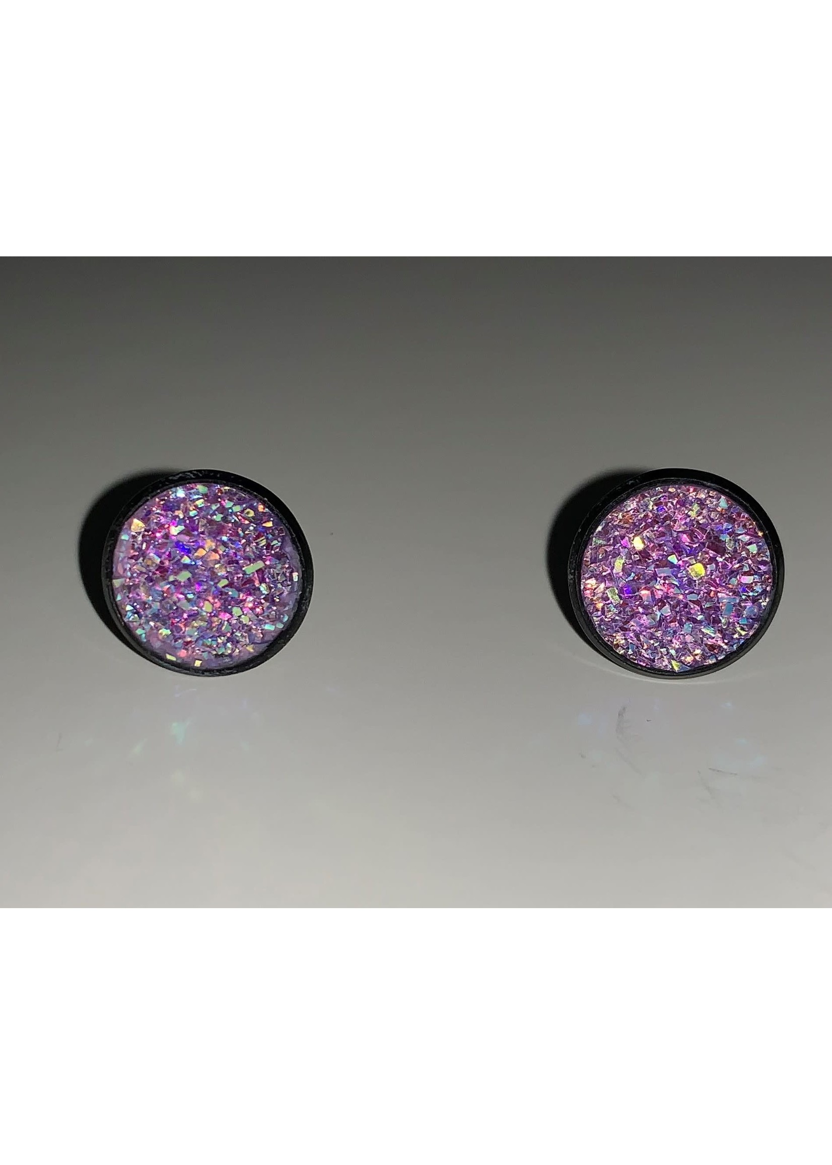 Earrings Small Cabochon Lavender Sparkle