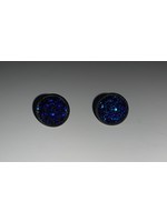 Earrings Small Cabochon Navy Sparkle