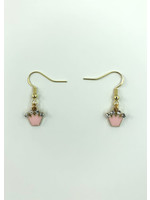 Earrings Pink Crown with Jewels
