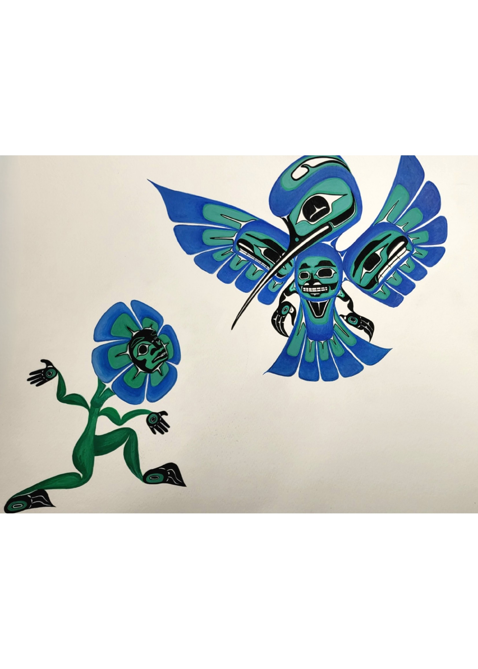 Hummingbird and Flower Painting