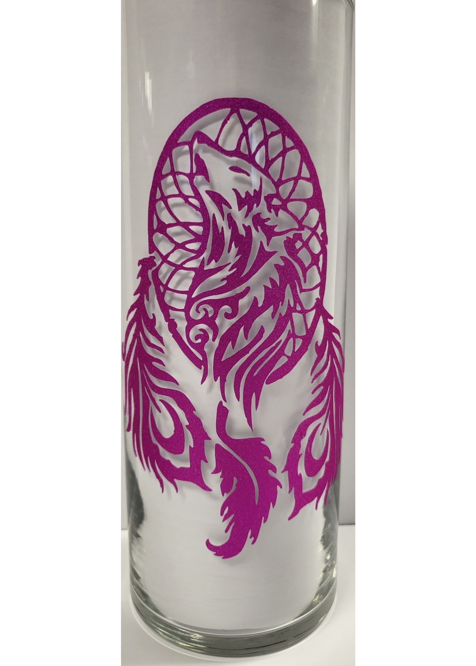 Sparkle Pink Wolf Dream Catcher Vase (SOLD)