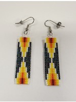 Earrings - Gasoline and Fire Colour Beads (SOLD)