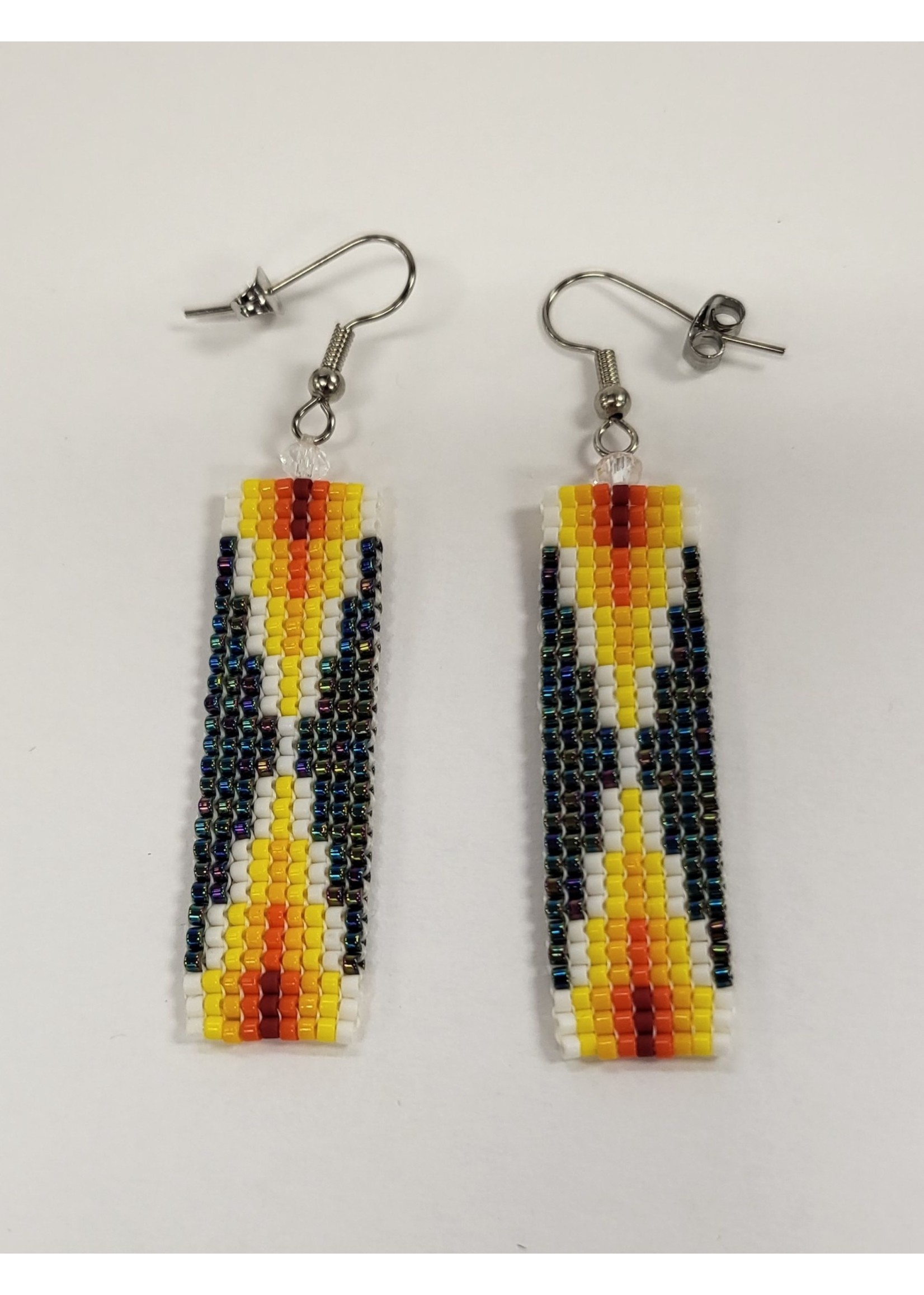 Earrings - Gasoline and Fire Colour Beads (SOLD)