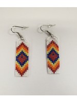Beaded Earrings - White/Red/Orange/Yellow/Blue/Red (SOLD)