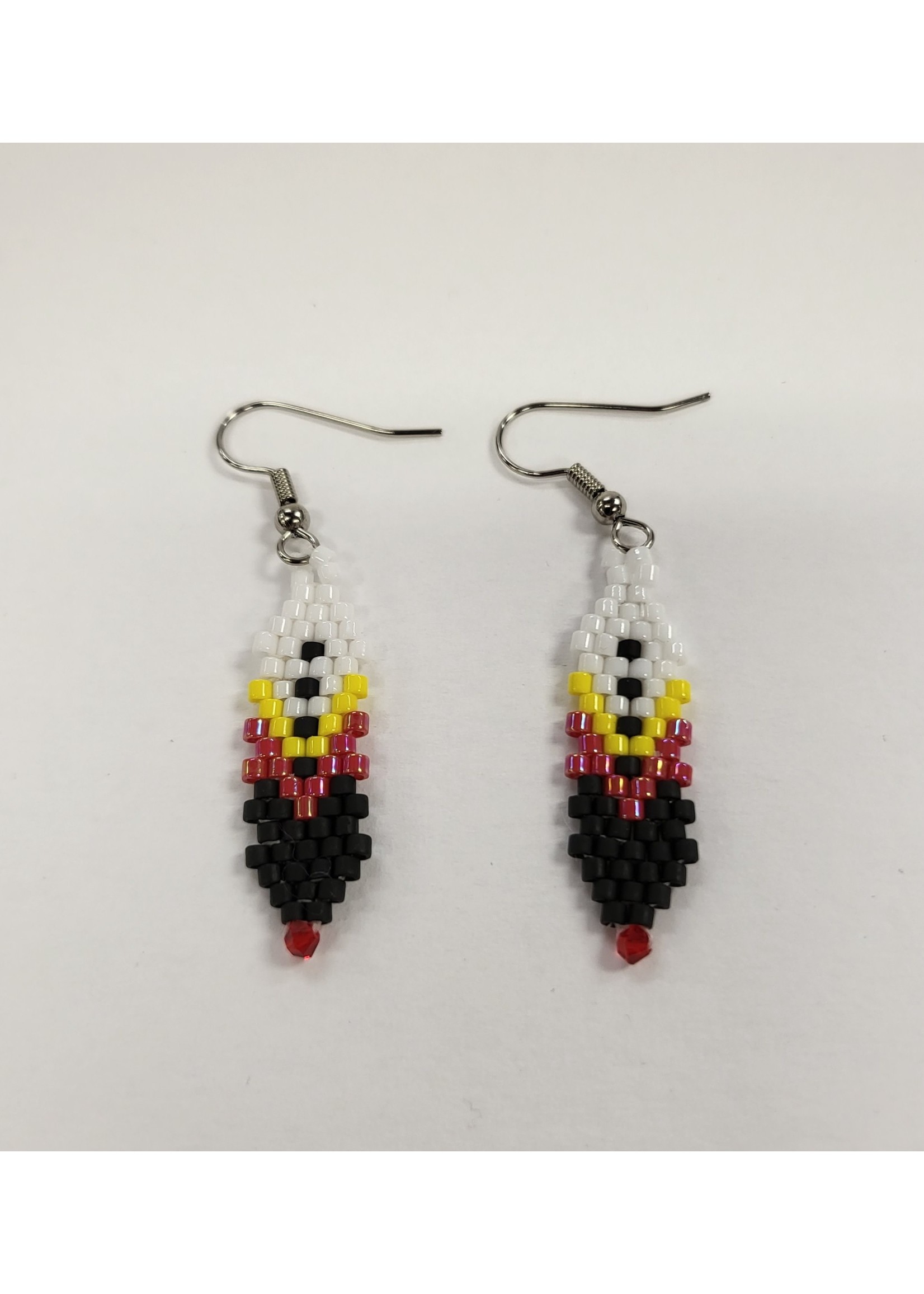 Beaded Feather Earrings (SOLD)