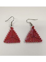 Beaded Earrings - Red Triangle