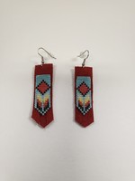 Beaded Earrings with Leather Backing (SOLD)