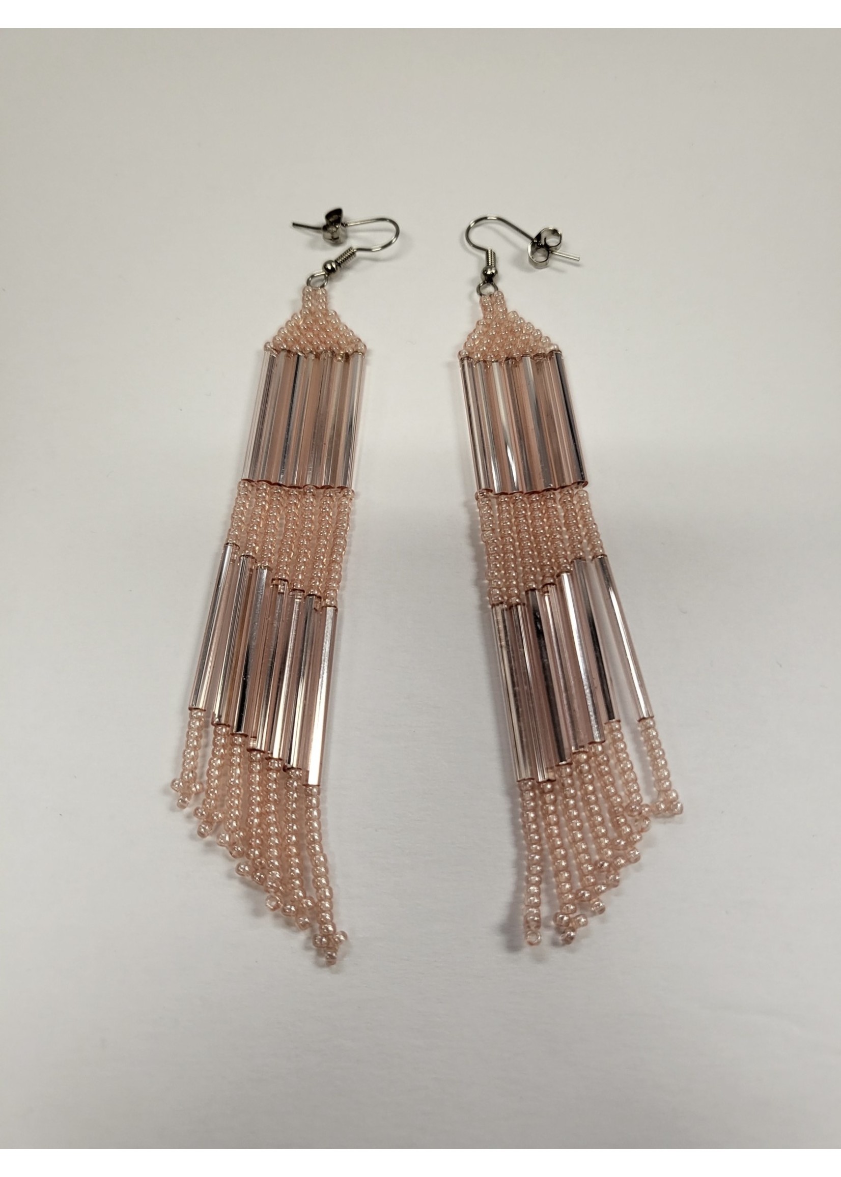 Beaded Earrings Champagne Tassel (SOLD)