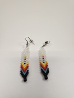 Beaded Earrings Large Feather (SOLD)