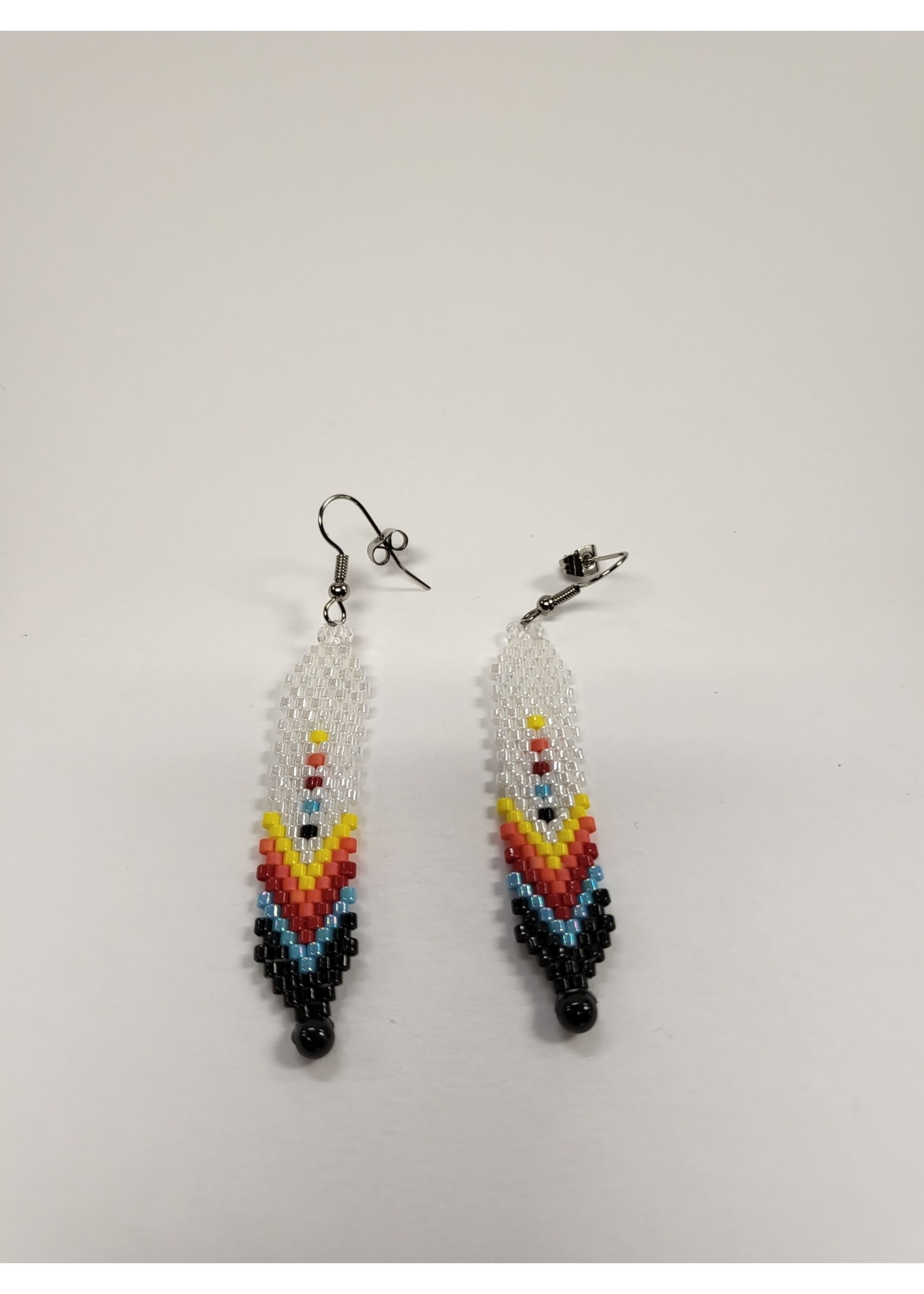 Beaded Earrings Large Feather (SOLD)