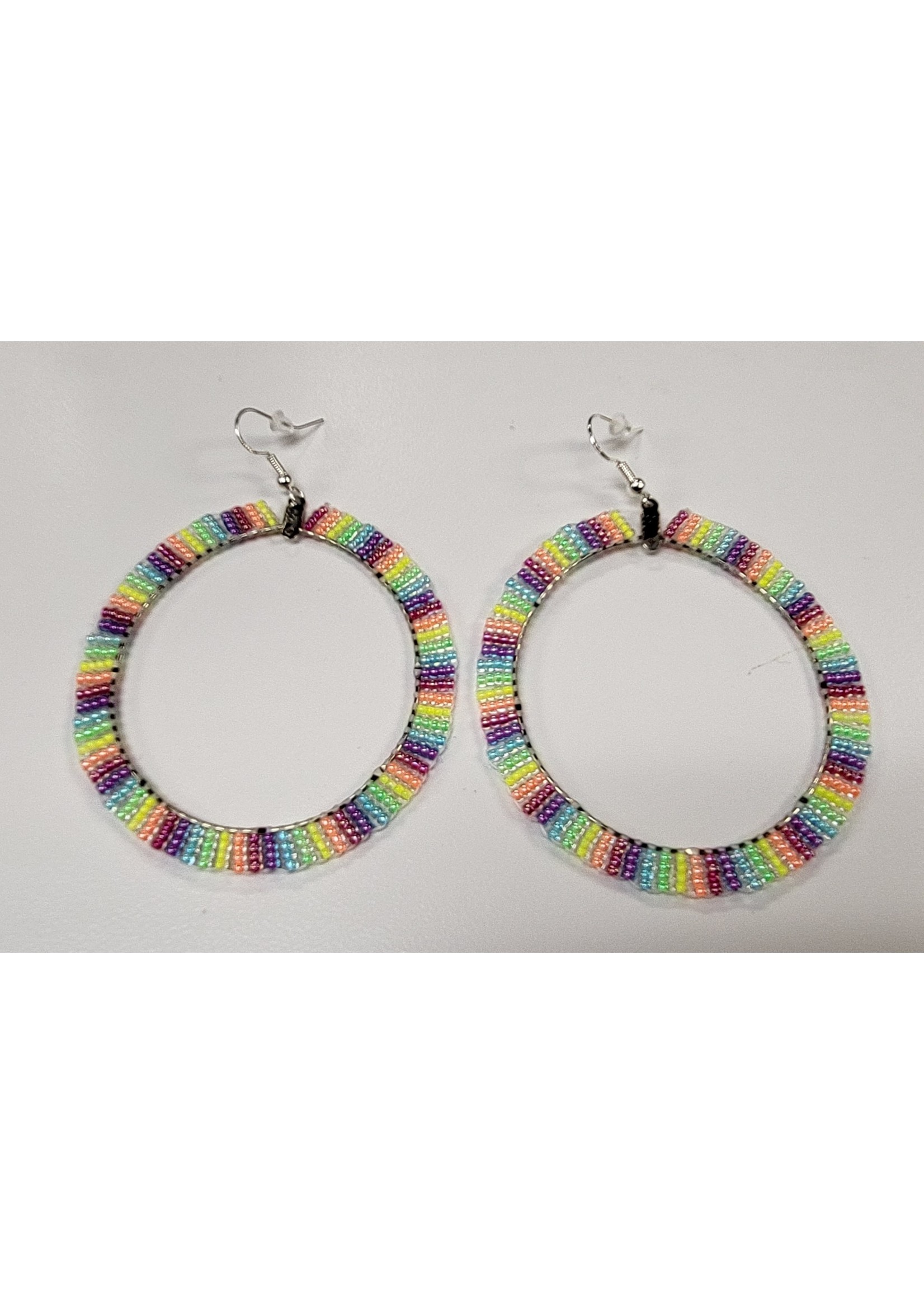 Beaded Earrings Neon Rainbow