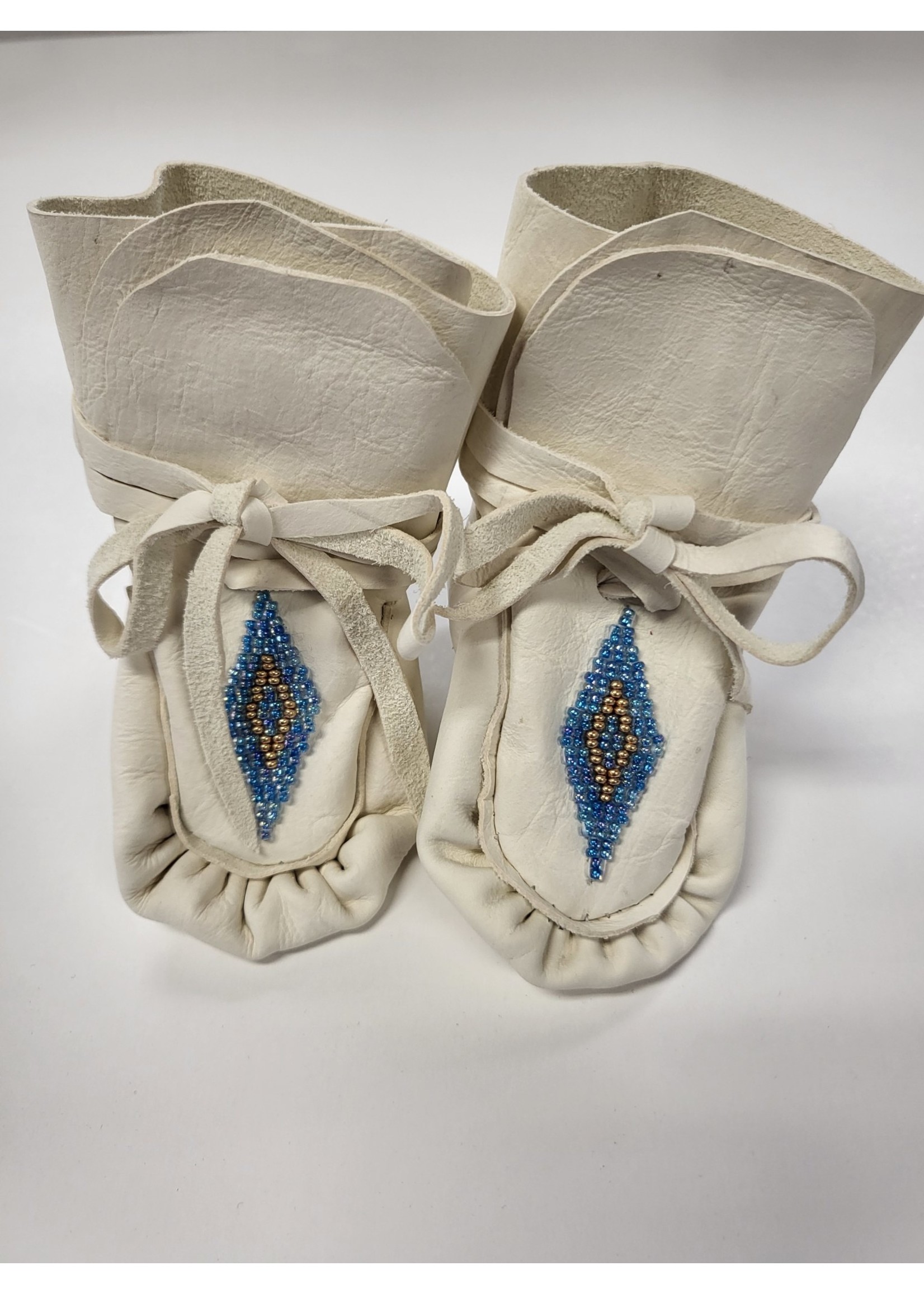 Baby Moccasin with Blue Beaded Diamond