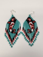 Beaded Earrings Whale Turquoise (SOLD)