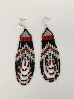 Beaded Earring Geometric Red