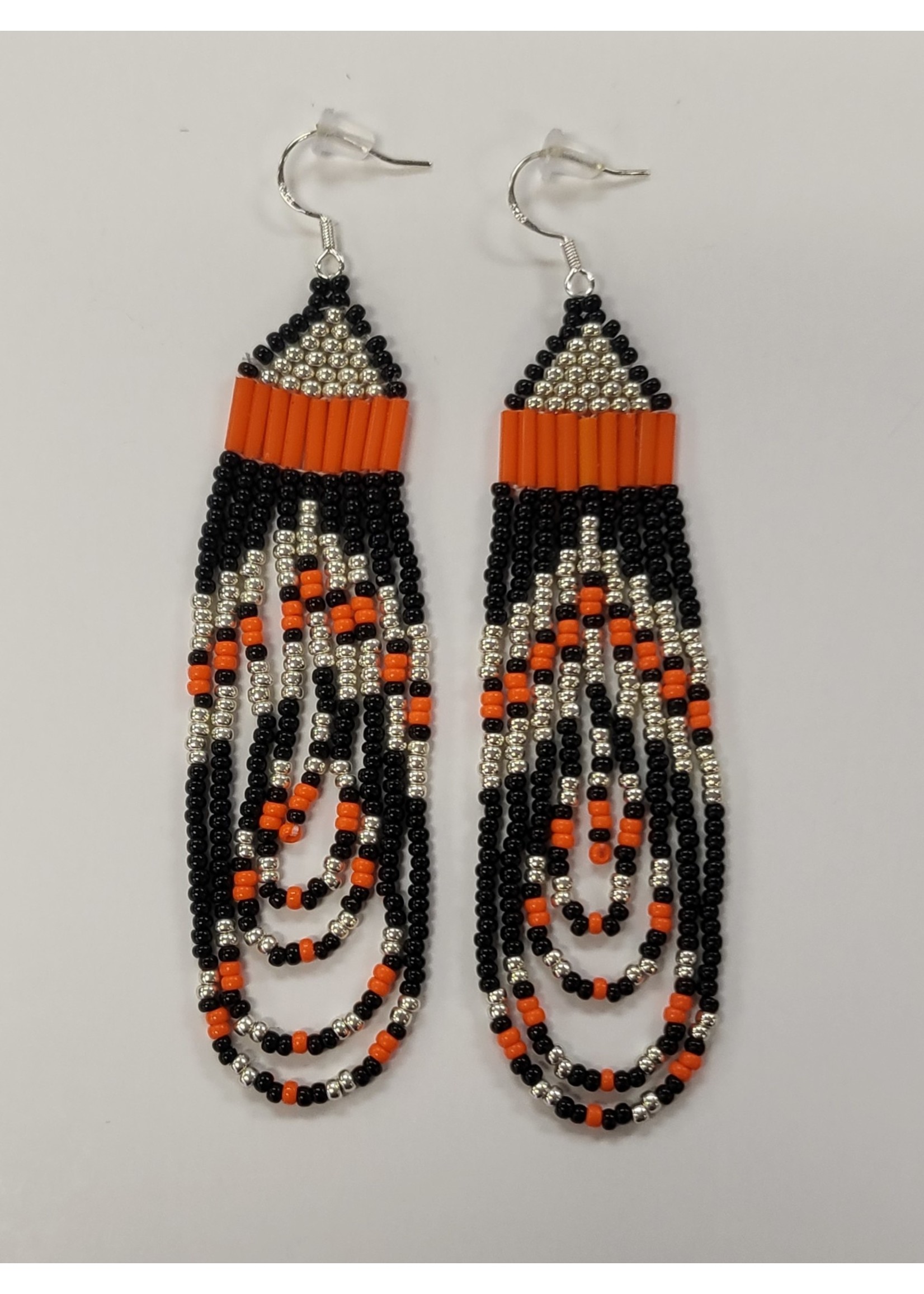 Beaded Earrings Geometric Orange