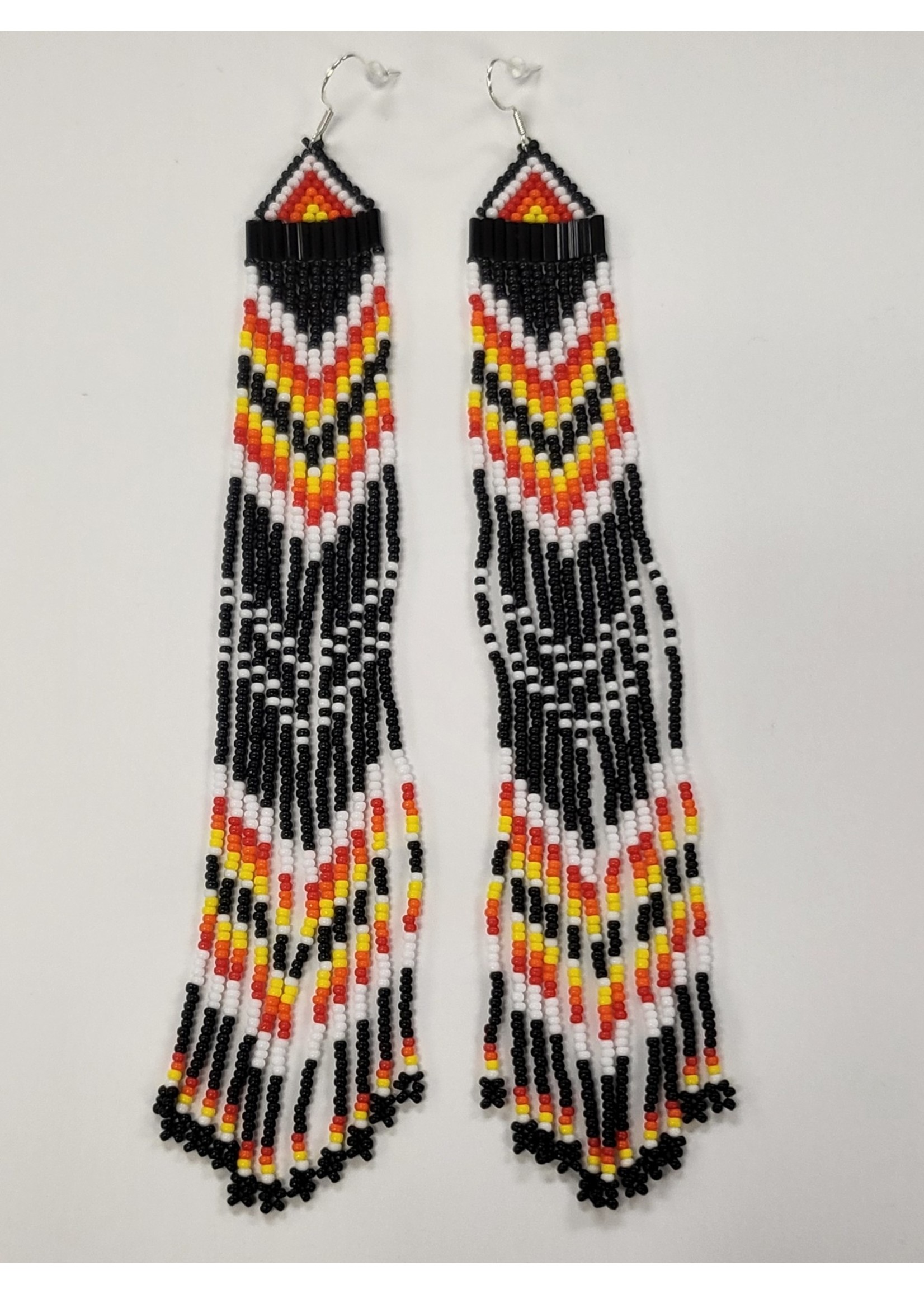 Beaded Earring Shoulder Duster Black (SOLD)