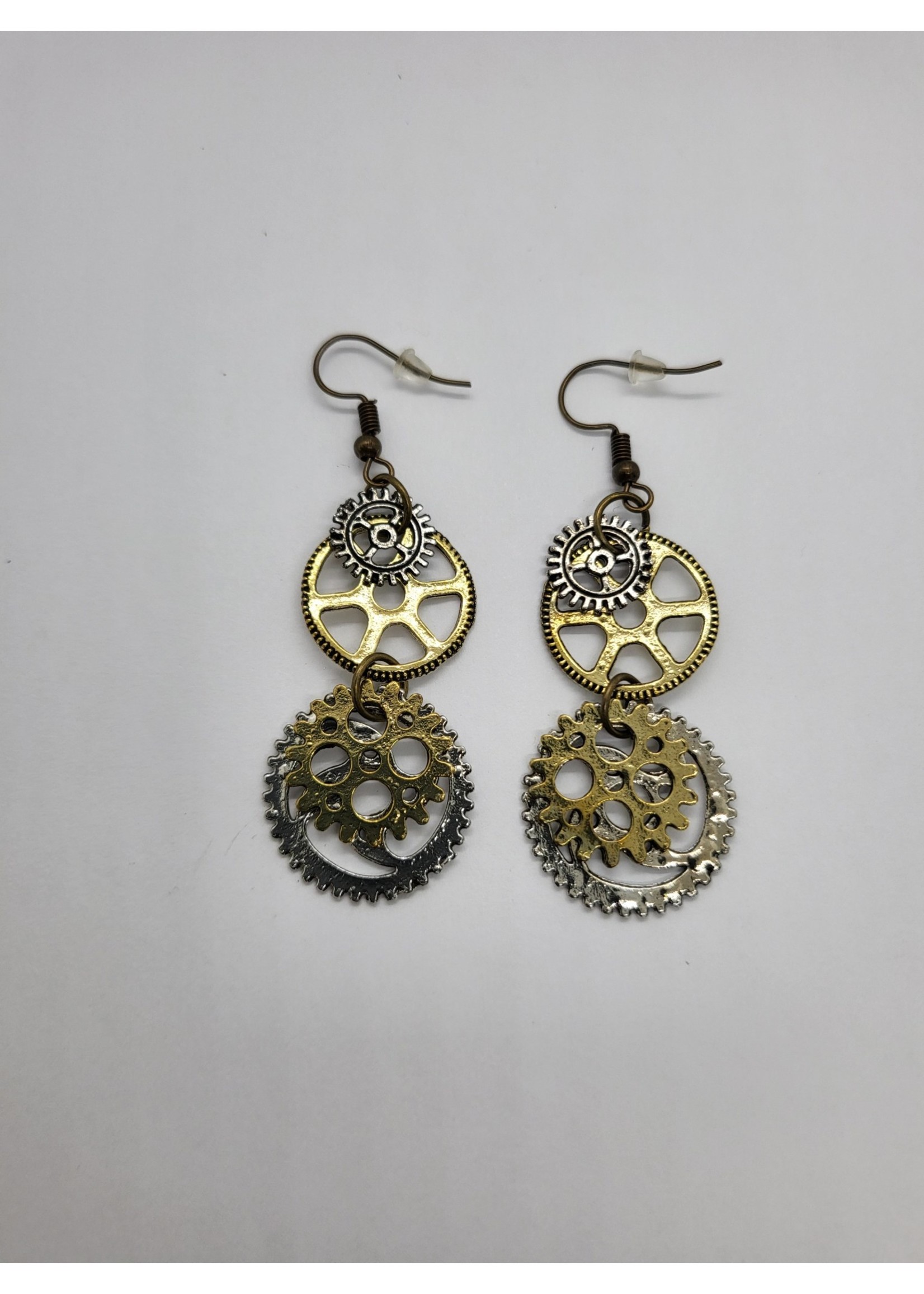 Earrings Dangling Gears