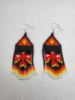 Beaded Earrings Thunderbird - Red and Black (SOLD)