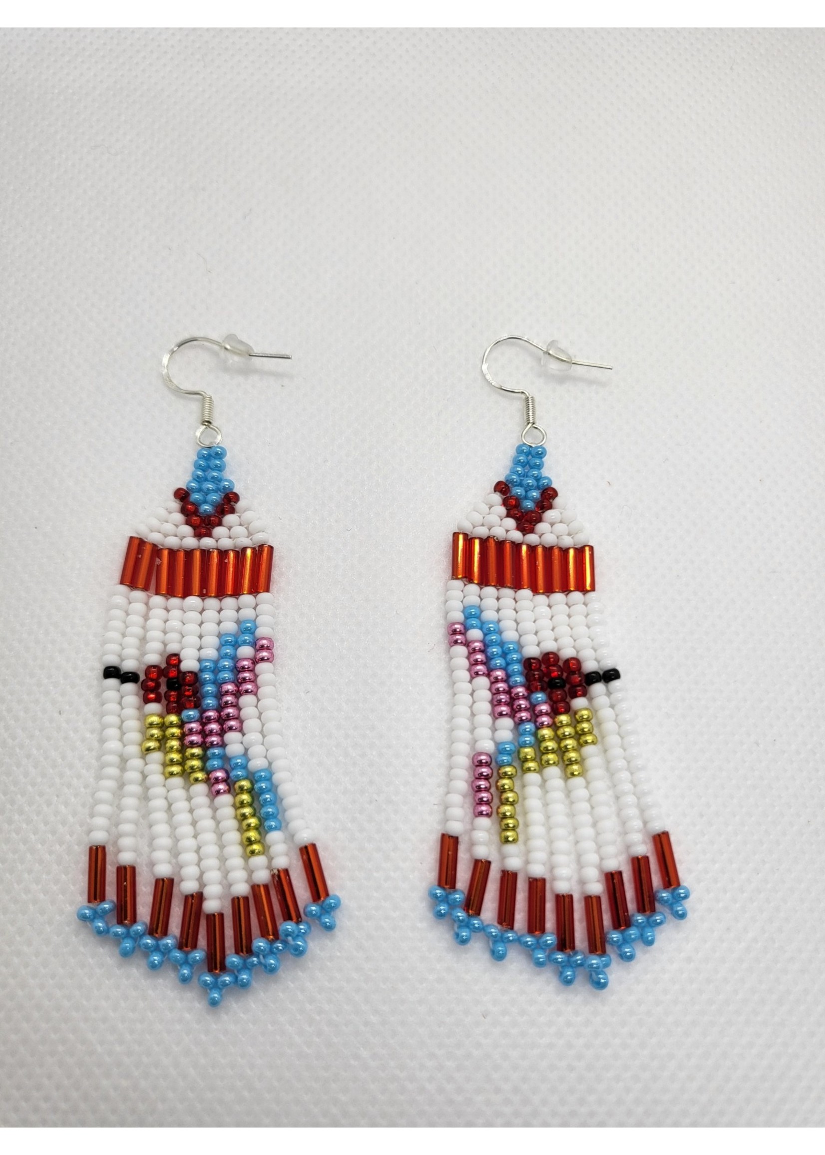 Beaded Earrings Hummingbird Red (SOLD)