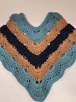 Adult Poncho Turquoise/Black/Light Brown