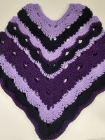 Adult Poncho Lilac/Black/Purple Sparkle