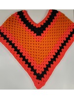 Adult Small Poncho Orange/Black Sparkle (SOLD)