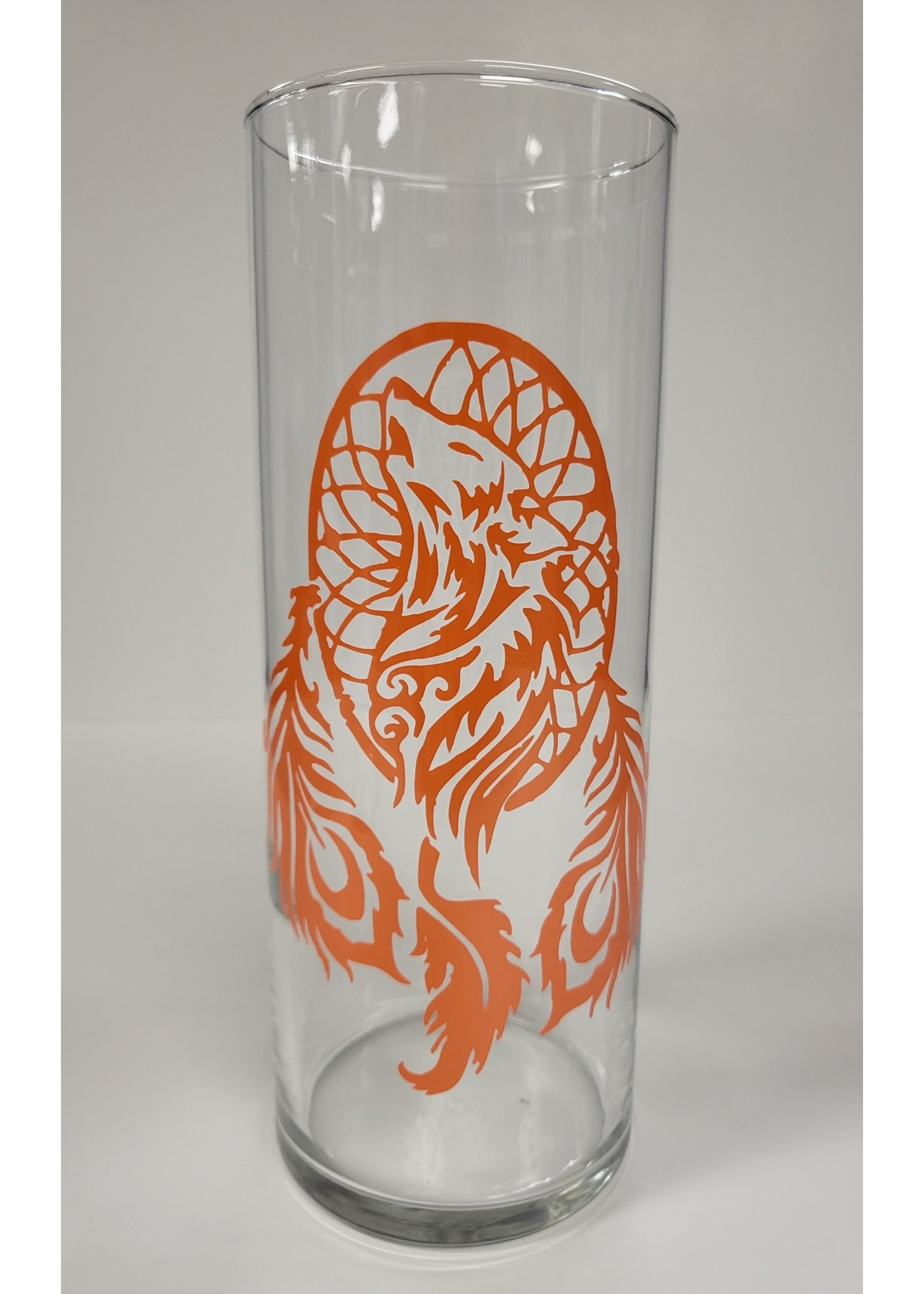 Orange Wolf Dream Catcher Vase