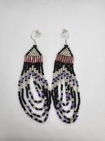 Beaded Earrings Geometric Purple