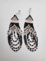 Beaded Earrings Geometric Pearl Pink