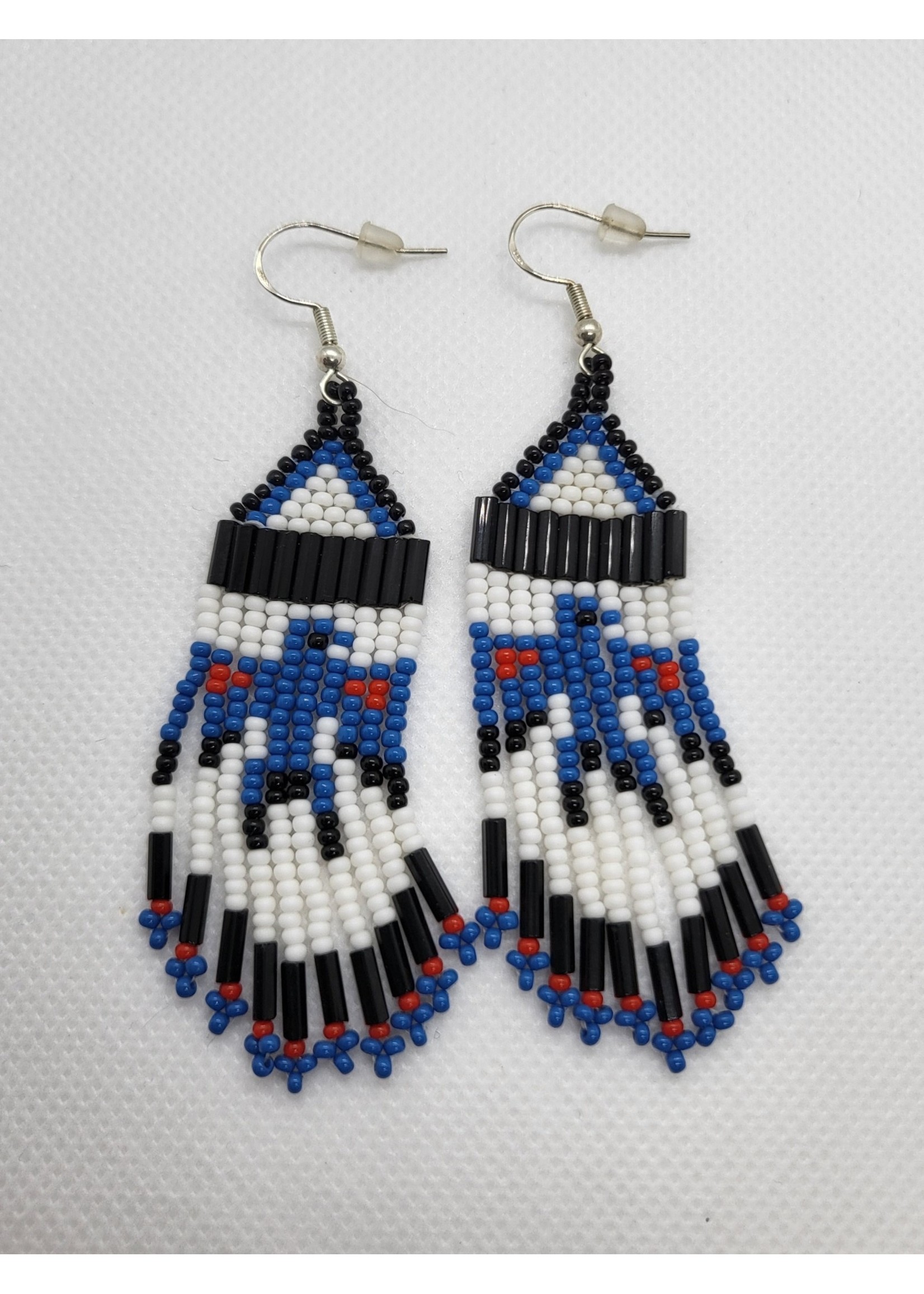 Beaded Earrings Thunderbird - Dark Blue