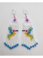 Beaded Earrings Hummingbird Light Pink