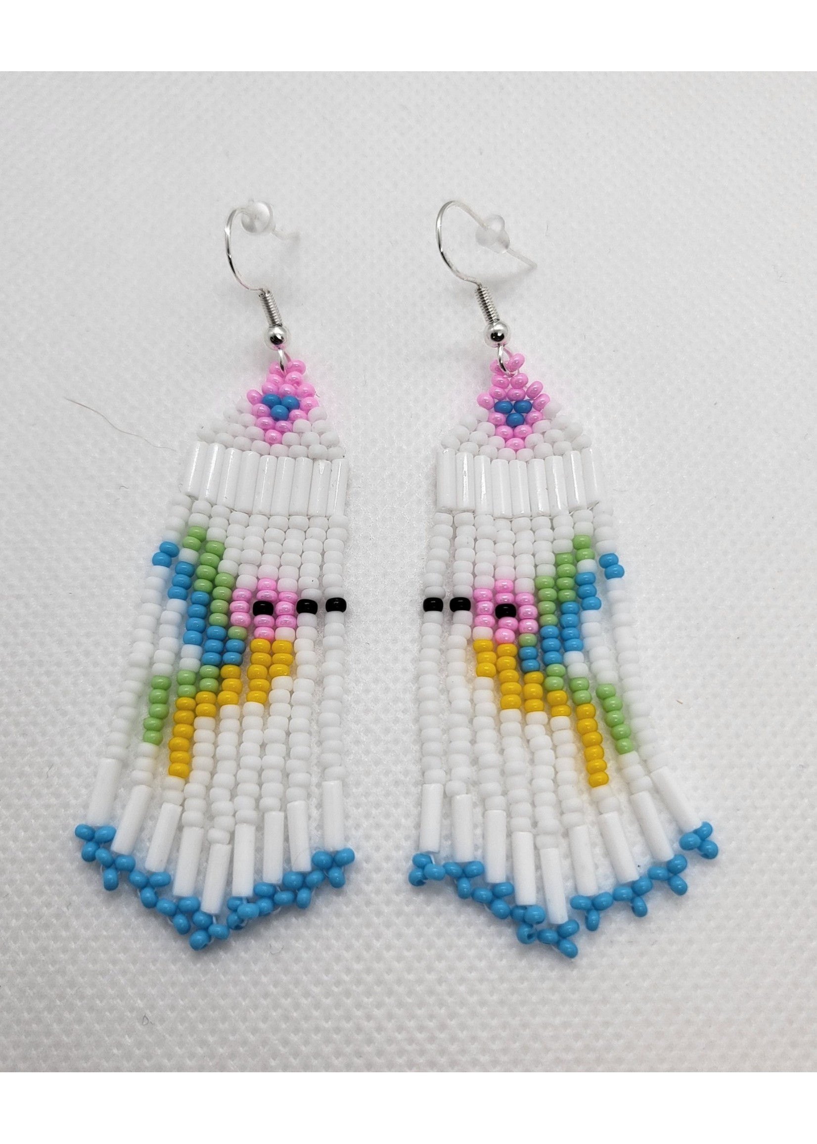 Beaded Earrings Hummingbird Light Pink