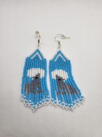 Wolf and Moon Sky Blue Earrings