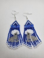 Wolf and Moon Dark Blue Earrings