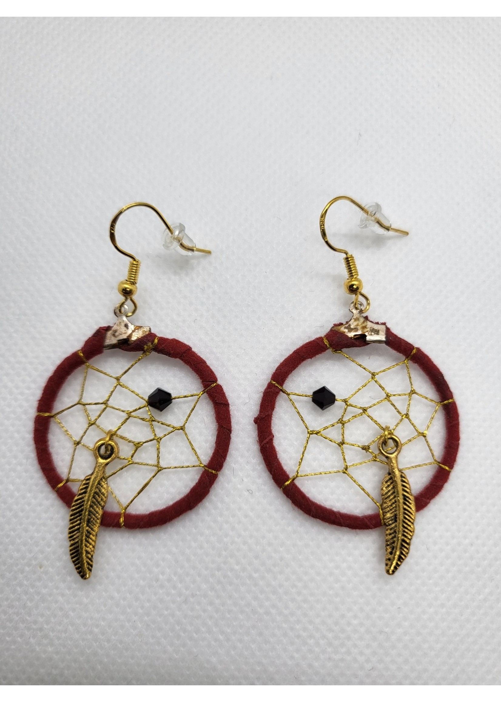 Dream Catcher Red Earrings